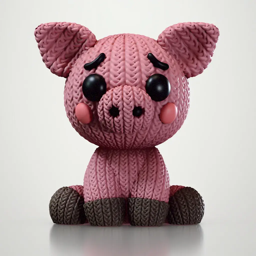 Characters & Creatures STL Download - Knitted Pigby Mighty prints