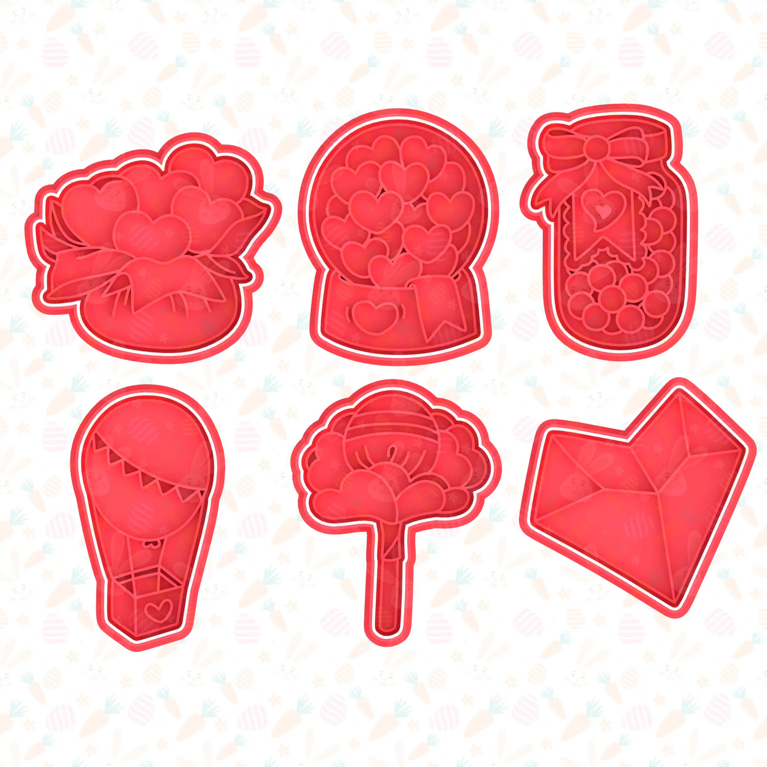 Lovely elements cookie cutter set of 6