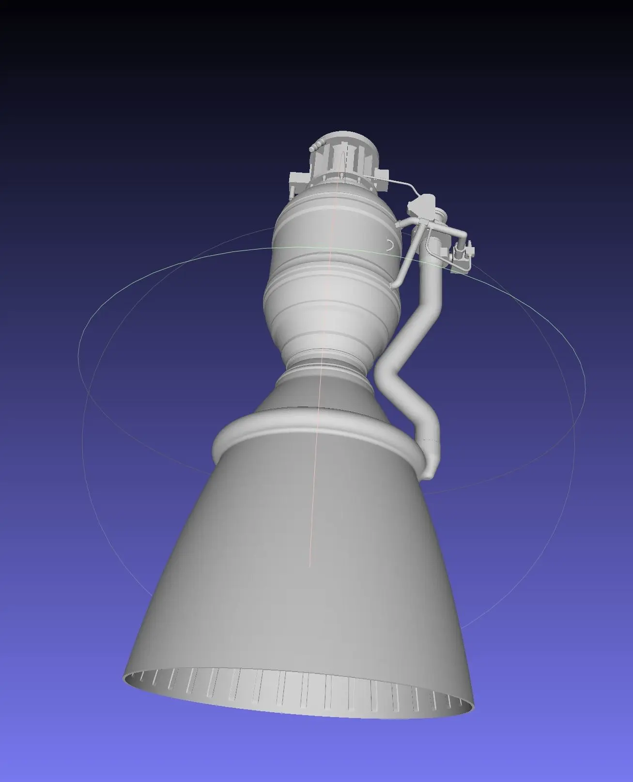 Space-X Merlin 1D Rocket Engine Printable Desk Model