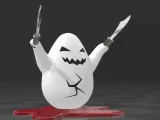 bloodthirsty egg - halloween decor with knive-0