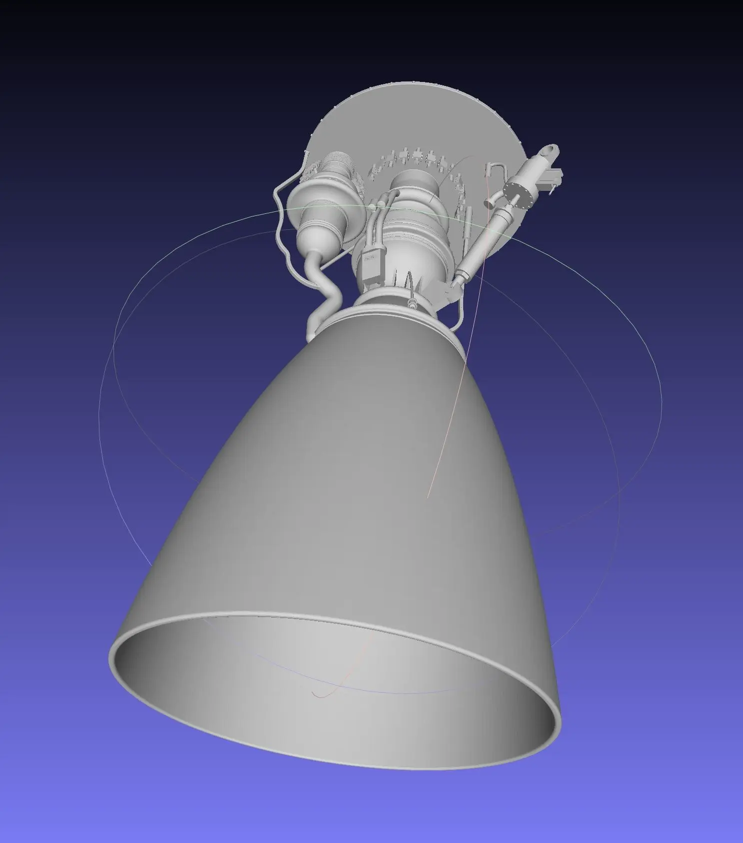 Space-X Raptor BFR Engine Simplified Printable Model