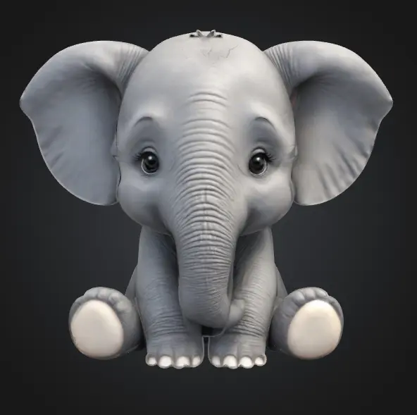 Cute sitting elephant