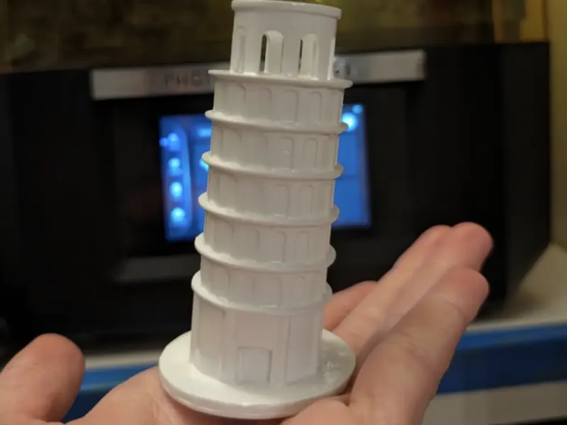 Scheve toren van Pisa-Italië (Titel gegraveerd op print)