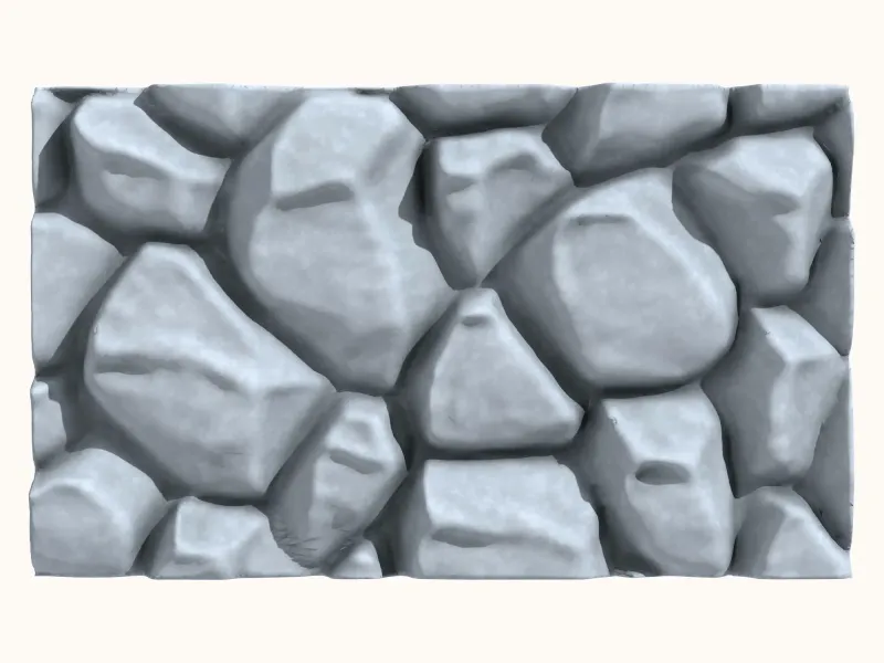 Rugged Stone Wall for 3D Printing