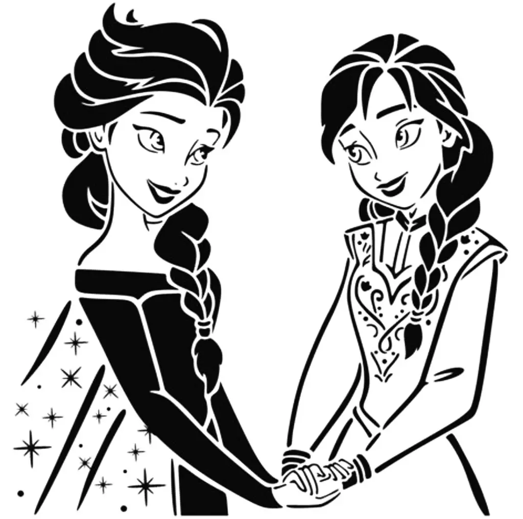 Anna und Elsa Schablone 3