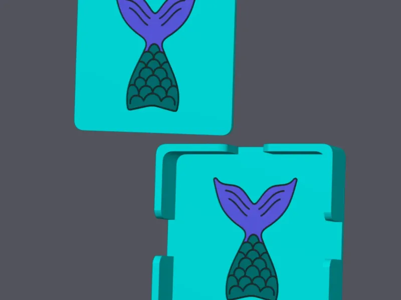 Mermaid Tail - Square Coasters with holder