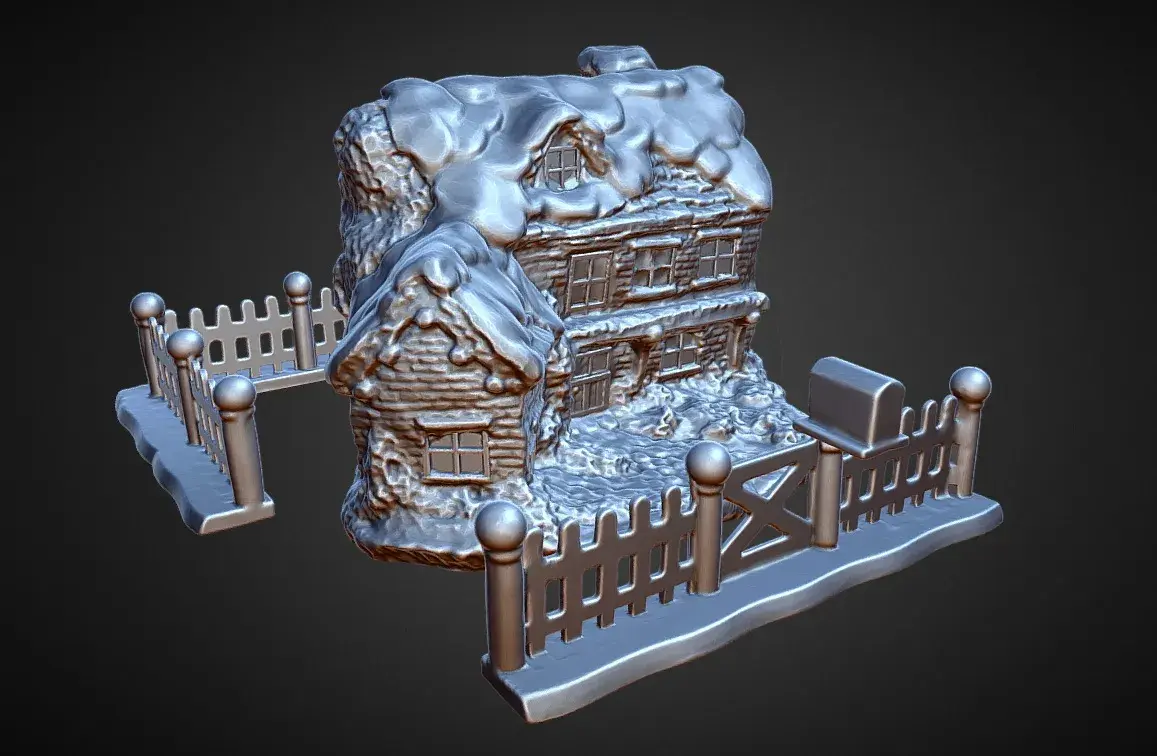 christmas village house  and fences