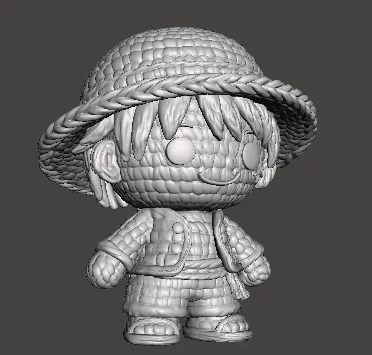 Luffy Crochet Style STL – Anime Pirate Amigurumi Inspired Fi