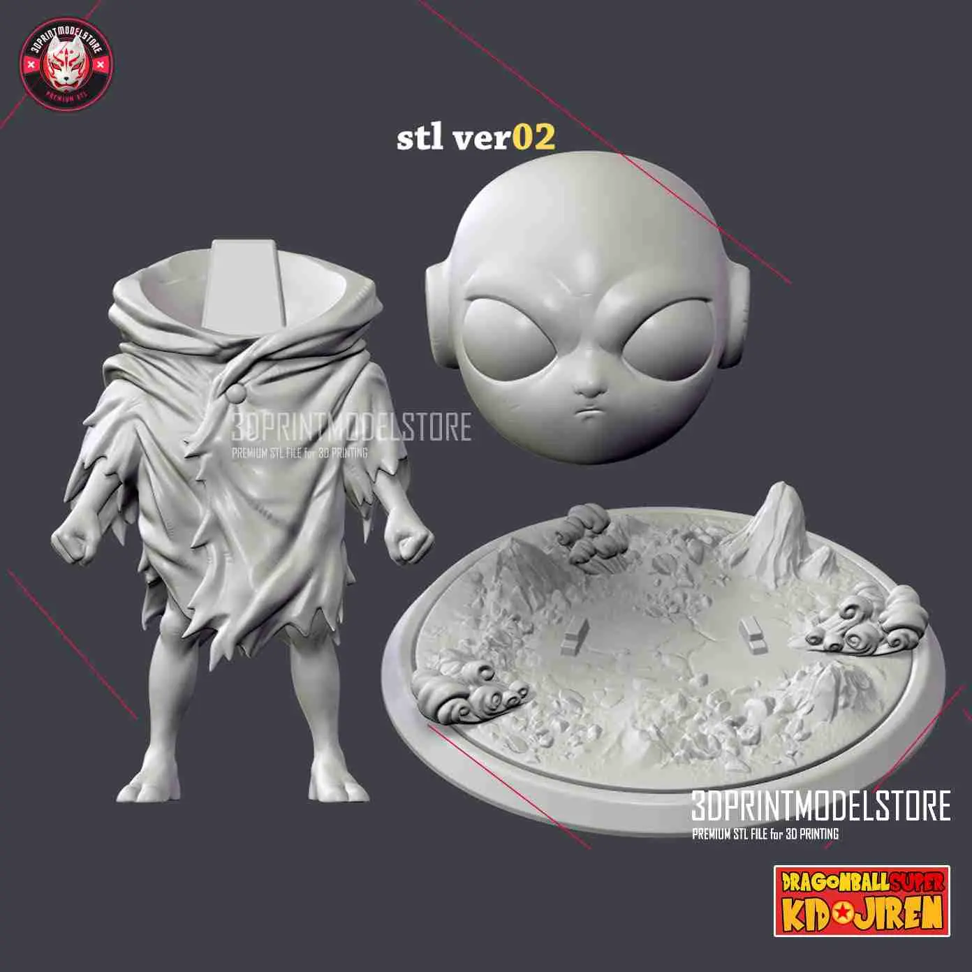 Kid Jiren Dragon Ball Super Miniature Bust Sculpture Toy