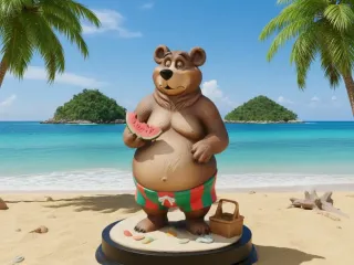 Oso Barney Estilo Art Toy