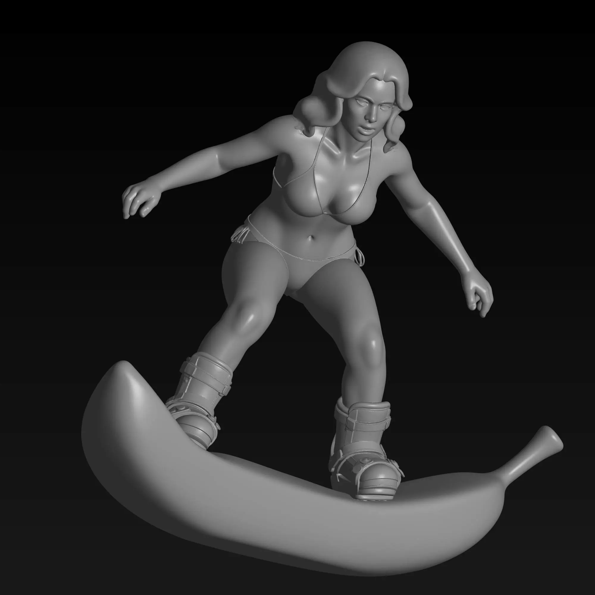 print ready banana board and snowboarder girl