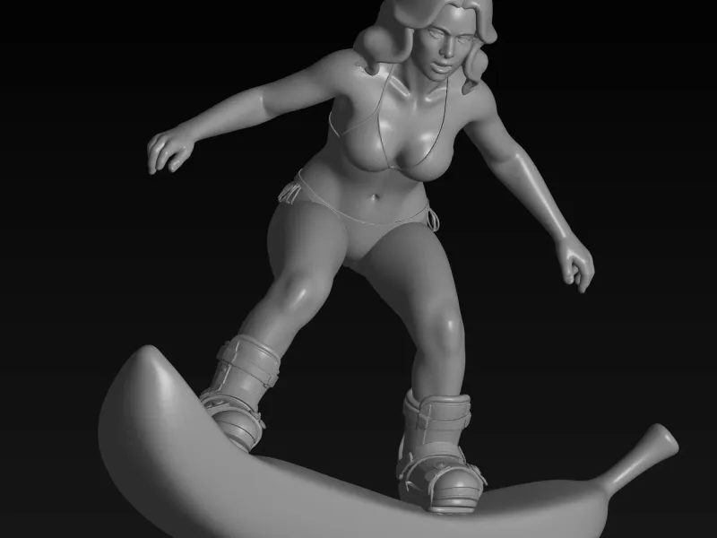print ready banana board and snowboarder girl