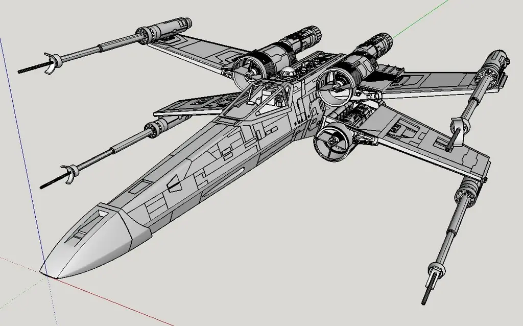 Free Vehicles & Machinery STL Download - 1:24 scale X Wing by SMT_M 🦊