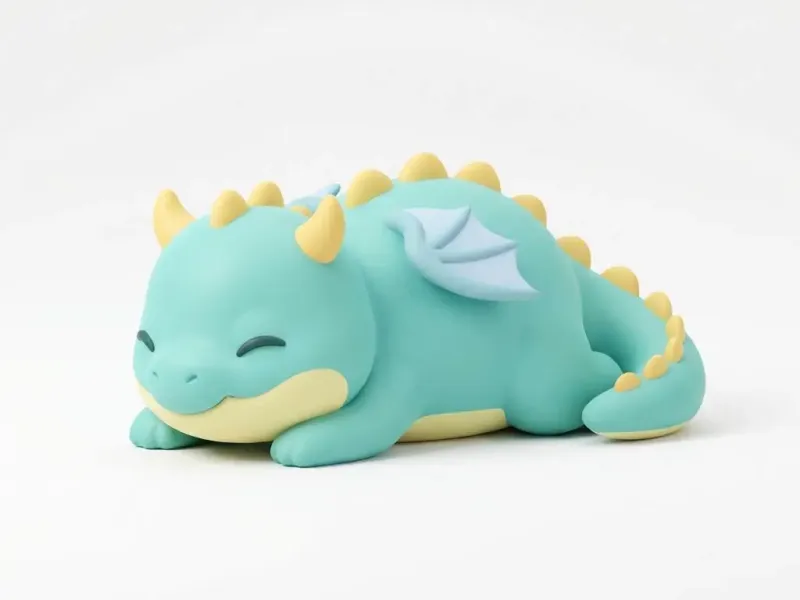 Sleeping Chibi Baby Dragon - Kawaii Lying Fantasy Desk Pet