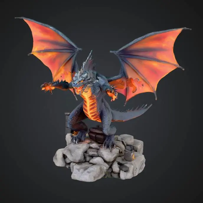 FREE Fire dragon on stones