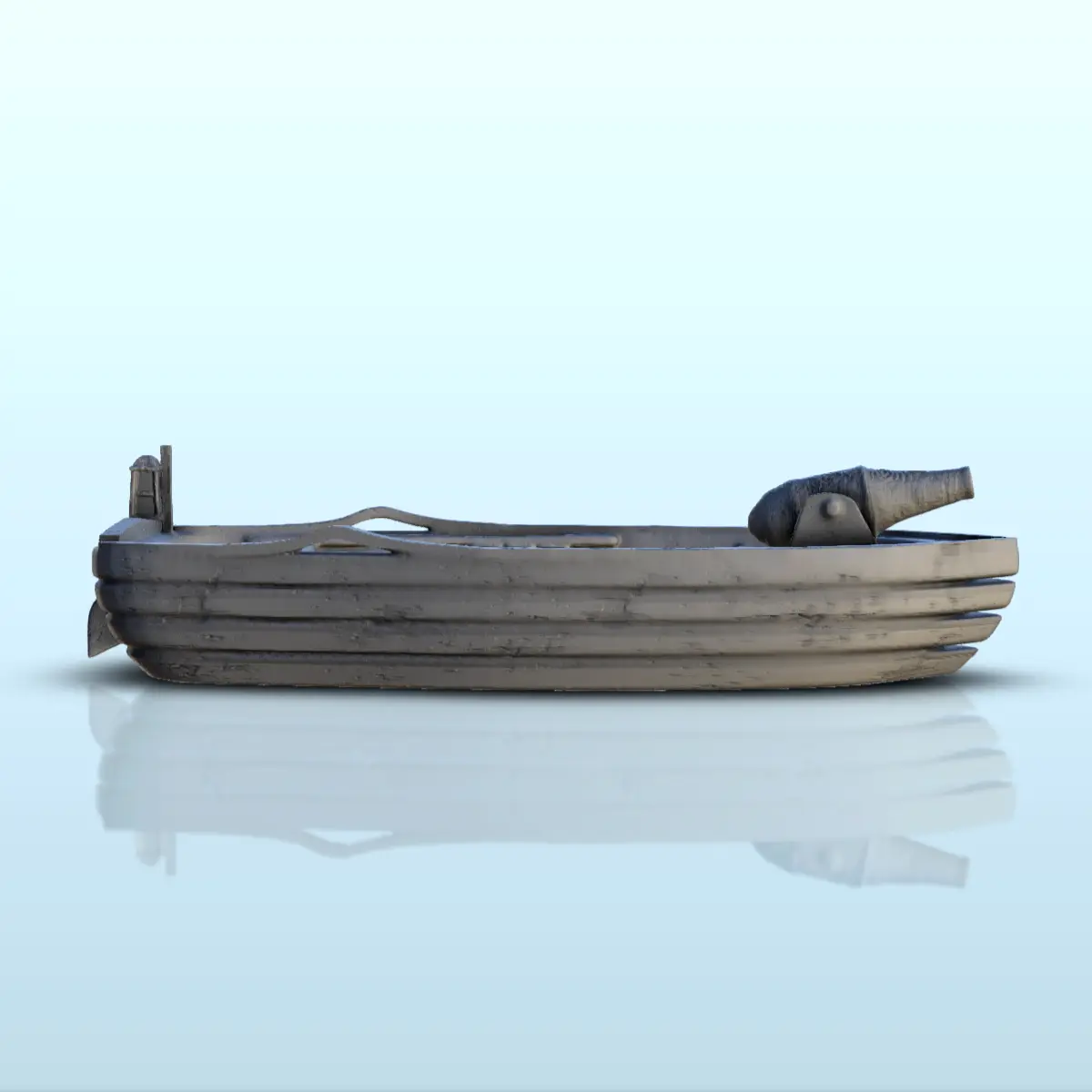 Paddelboot mit Pulverkanone (1) - Kulisse mittelalterliches Miniat