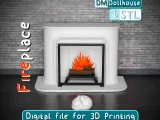 1:12 ölçekli Modern Şömine - bebek evi mobilyaları-4