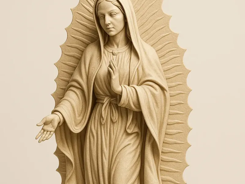 Nossa senhora de Guadalupe estendendo a mão 