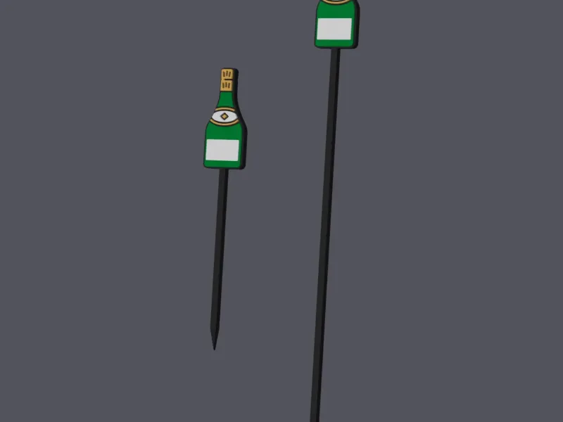 Champagne Bottle - Cocktailset with stick and pick v2