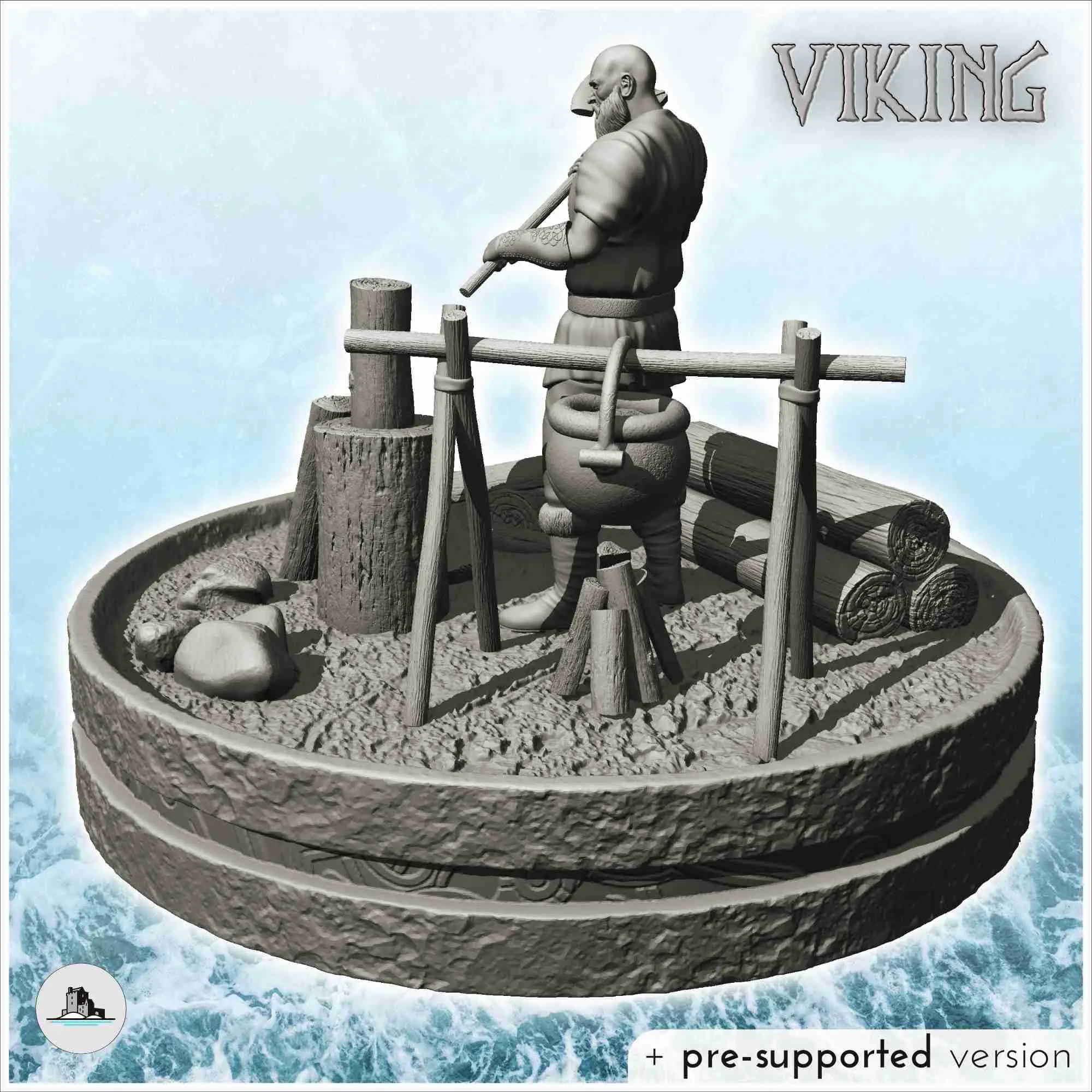 Medieval lumberjack with axe and stew (13) - scenery medieva
