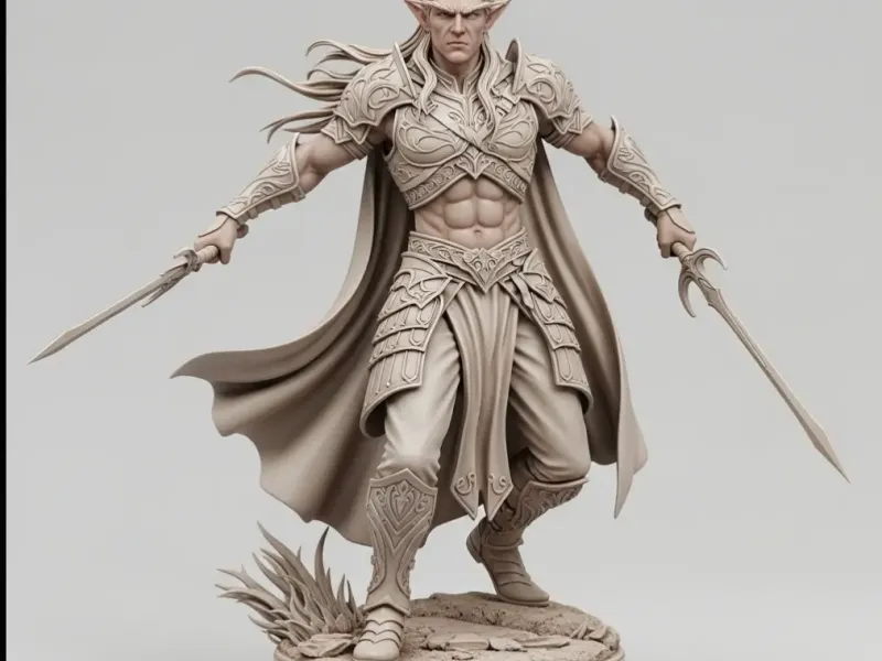elfo com espadas