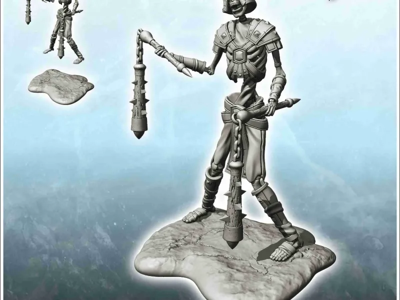Morts-vivants squelettiques avec double massue et amure (21) - figure dar