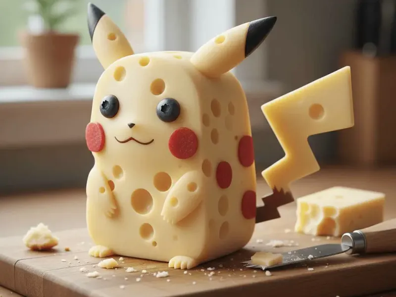 Pikacheese - A Pikachu made of cheddar cheese