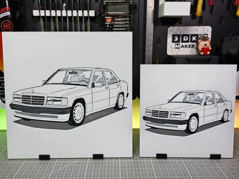 Mercedes Benz W201 - Hueforge - 3 Farben