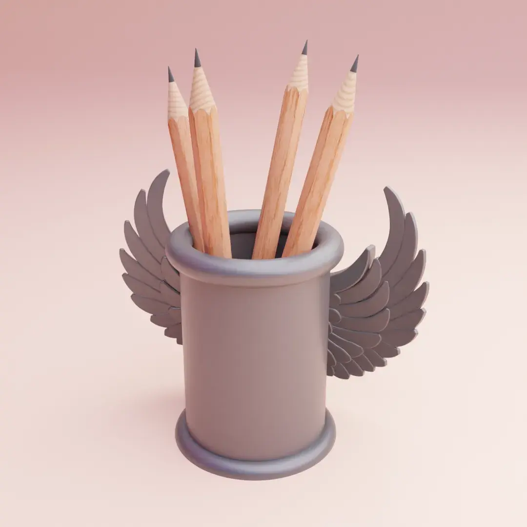 cool pencil holder desk organizer with angel wings