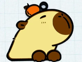 llavero capibara naranja