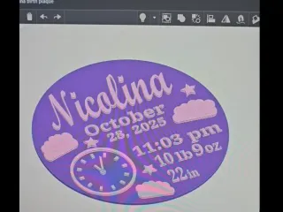 ANOTHER Custom Birth Sign (editable on tinkercad)