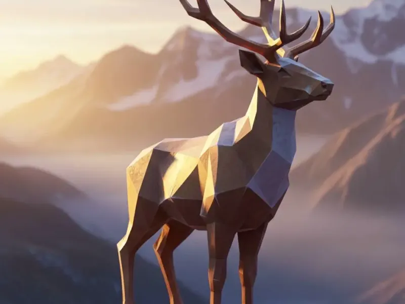 polygonal reindeer