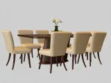 Modern Dining Table Set with Upholstered Chairs-0