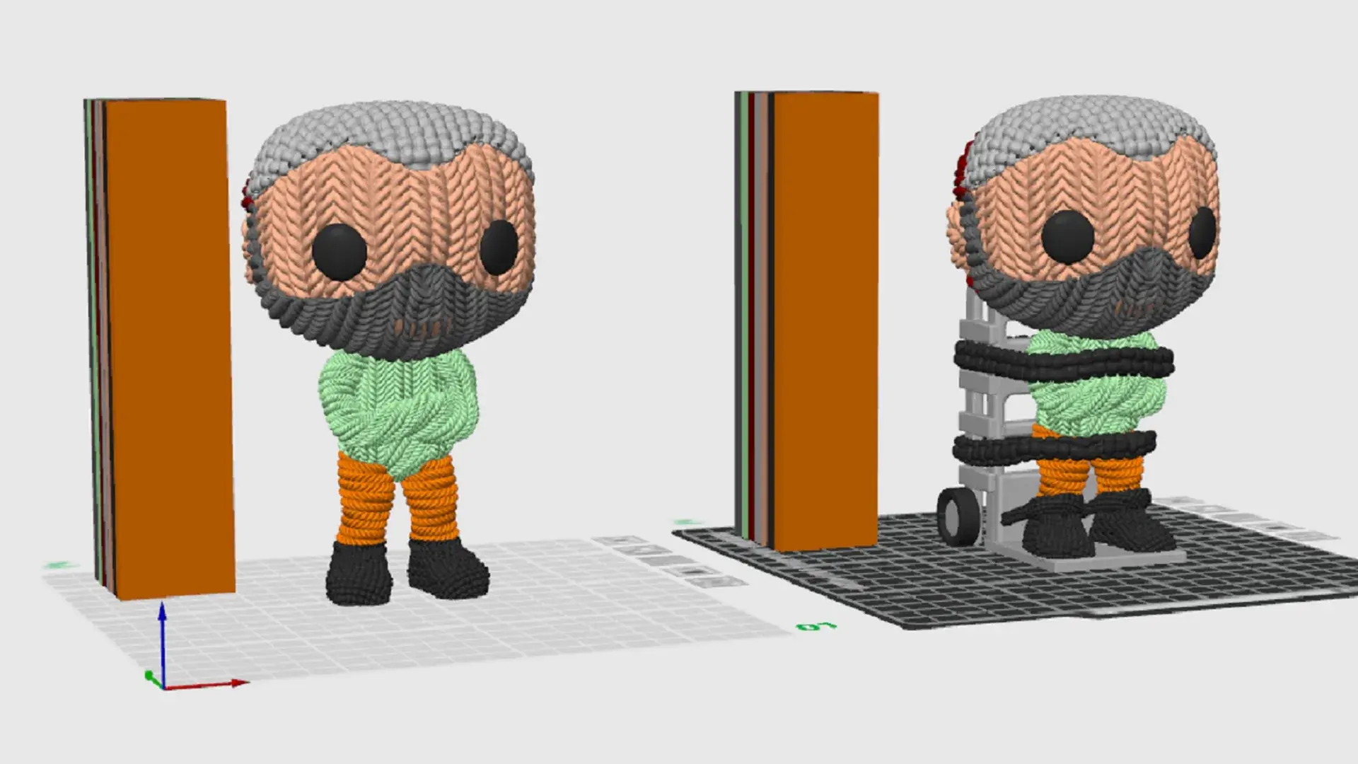 Crochet Hannibal Lecter with and w/o trolley
