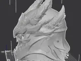 Obsidian Warden Helmet Bust-4