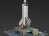 Rocket Launch Platform STL Space Base Rocket Model 3D-0