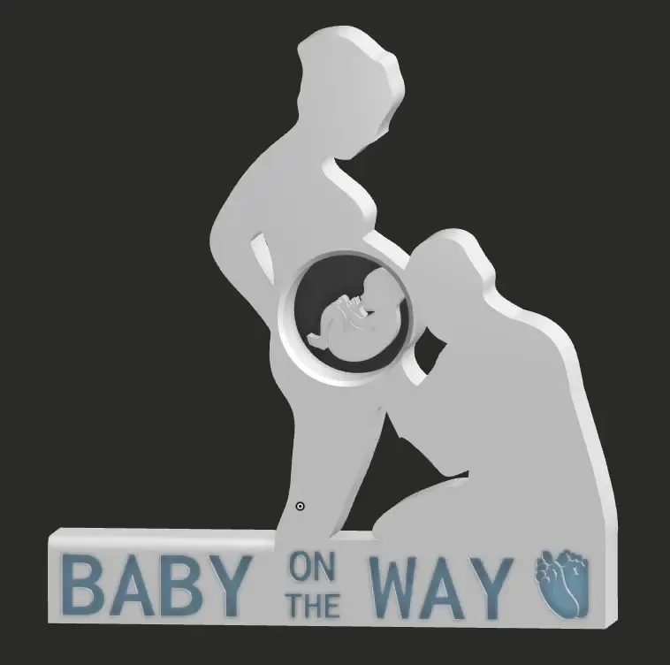 BABY ON WAY ORNAMENT | 1 PIECE | LAYER COLOUR CHANGE | CUTE