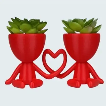 Jarrón "Doble Amor" - Diseño minimalista para suculentas