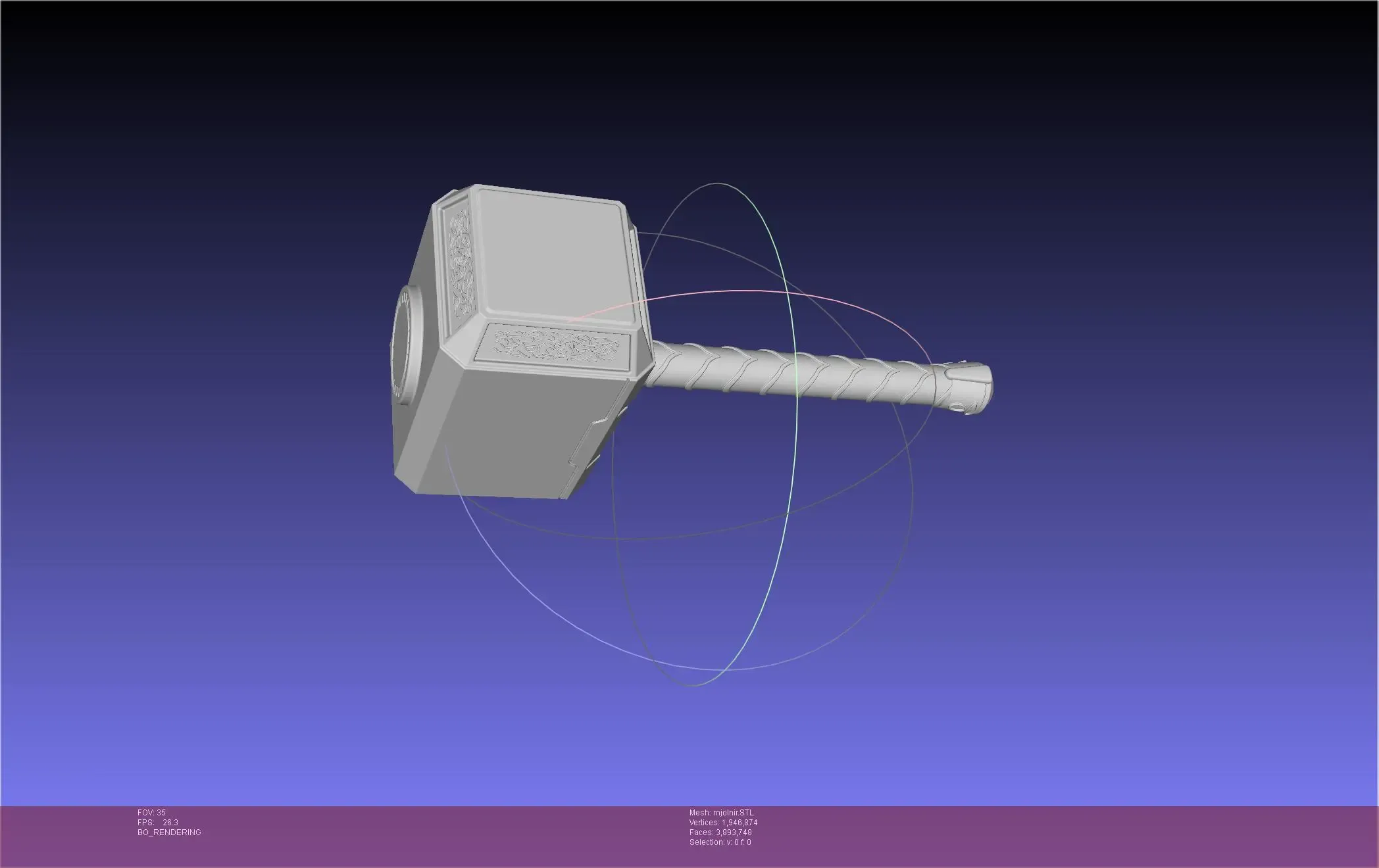 Thor Mjolnir Hammer Basic Printable Model