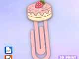 Paperclip strawberry cake - bookmark-1