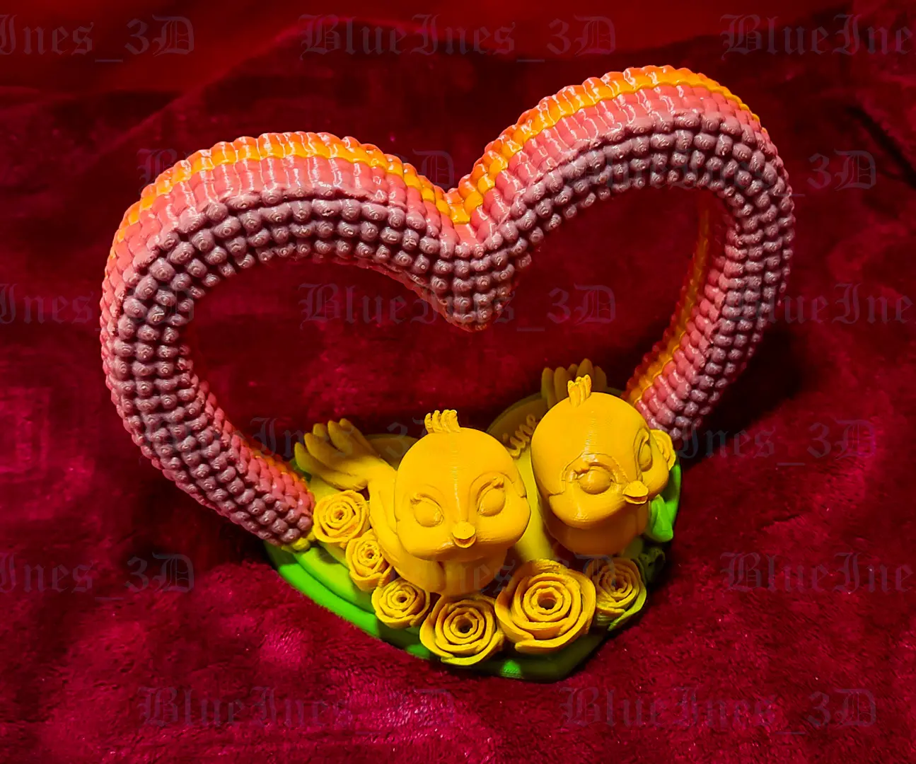 VALENTINE'S DAY HEART BIRDS WITH ROSES