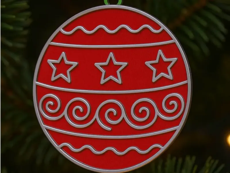 Traditional Christmas bauble. Two colors, CFS-free.