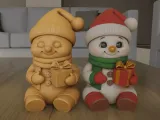 Cute Christmas Baby Snowman STL 3D Print Model-0