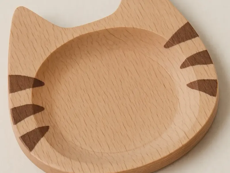 Holz-Untersetzer in Katzenform