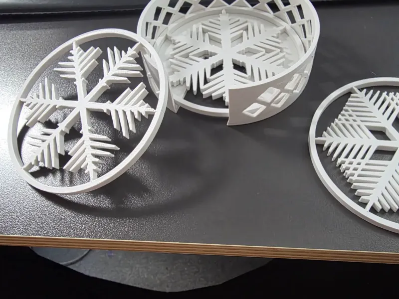 Winter Coasters (Snowflake) + Lattice style coaster holder