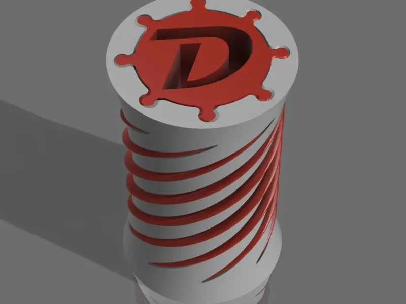 Spiral Fidget With Internal Letter D - Exposed Spiral