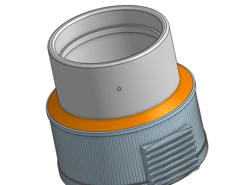Black Corrugated Hose 1.86"OD -to-2.5" Female Adapter