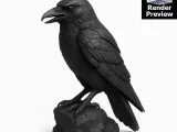 Raven Statue STL File – Gothic Crow Sculpture for 3D Printing-5