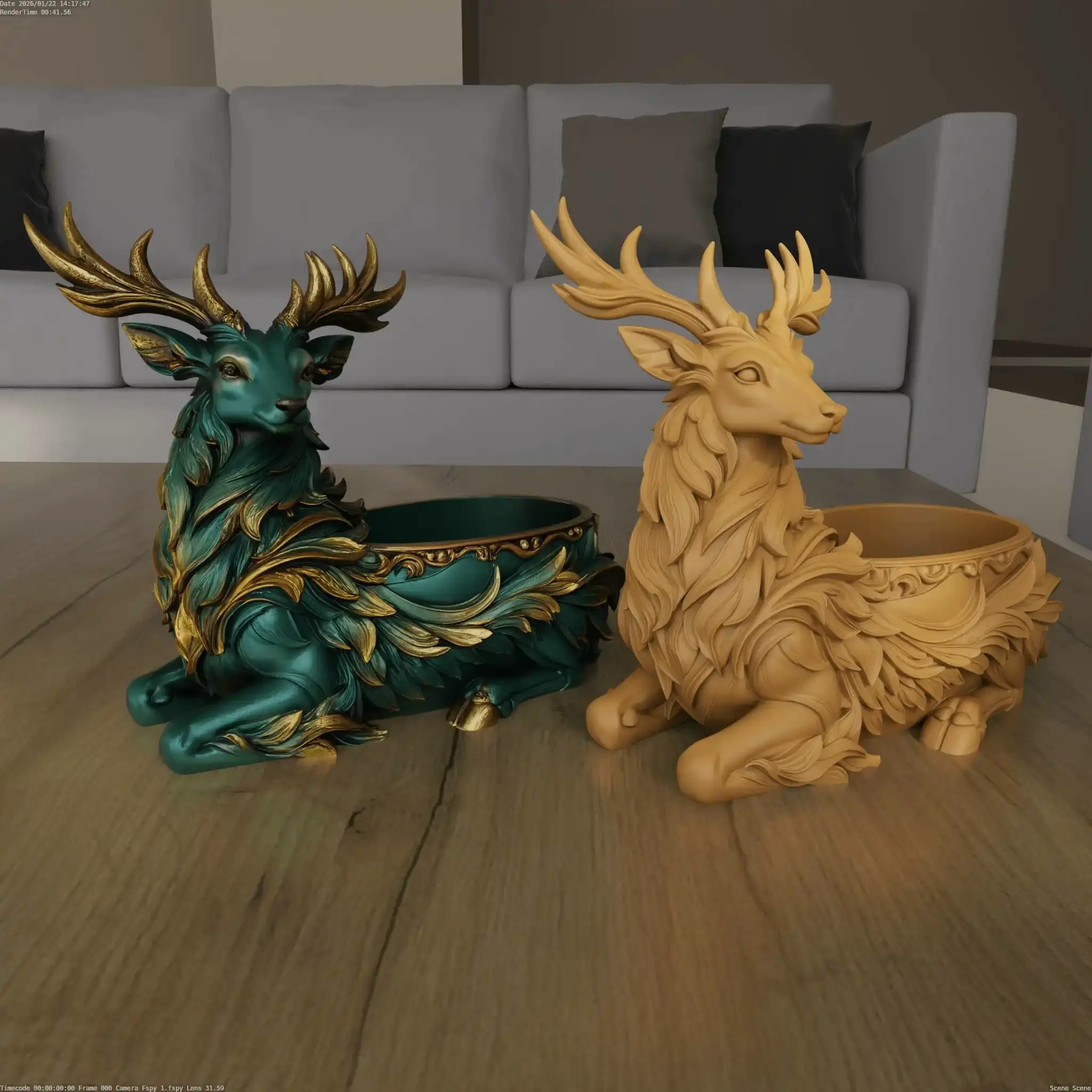 Deer Planter STL Fantasy Antler Bowl 3D Print