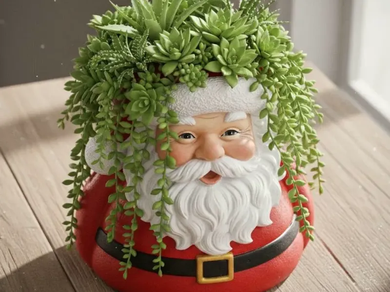 Happy Santa Claus Plant Pot
